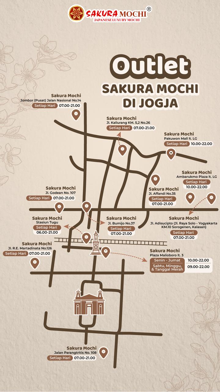 Ini Dia Lokasi Store Sakura Mochi di Jogja !